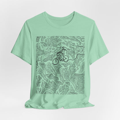 Mountain Biker Gal Graphic Tee — Adventure Trail Illustration T-Shirt