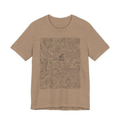Mountain Biker Guy Graphic Tee — Adventure Trail Illustration T-Shirt