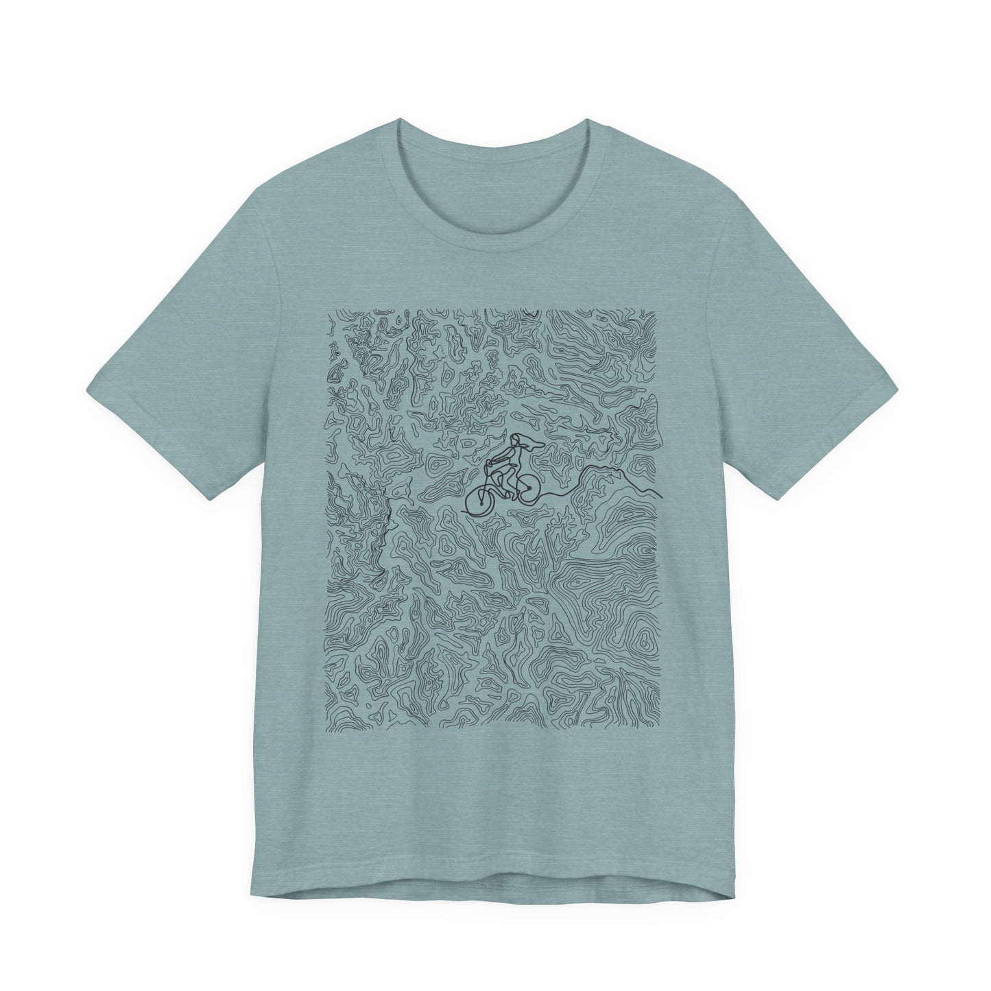 Mountain Biker Gal Graphic Tee — Adventure Trail Illustration T-Shirt