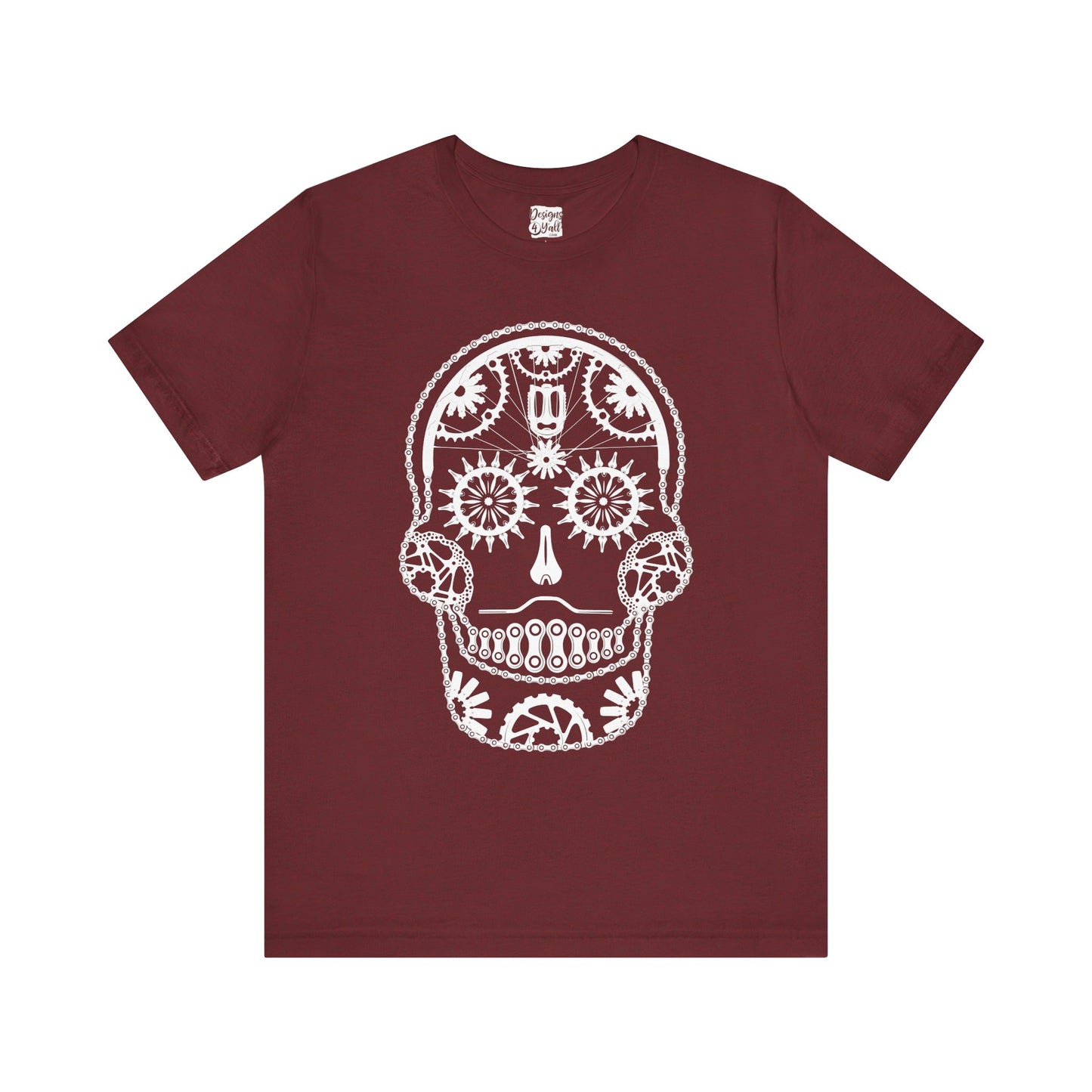 Bike Part Sugar Skull - Unisex Short Sleeve Tee