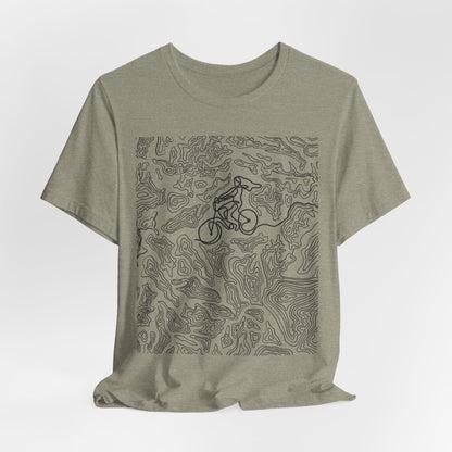 Mountain Biker Gal Graphic Tee — Adventure Trail Illustration T-Shirt