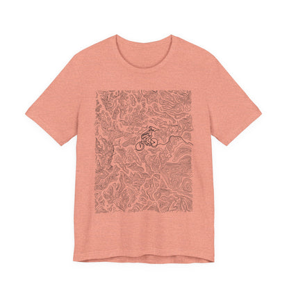 Mountain Biker Gal Graphic Tee — Adventure Trail Illustration T-Shirt