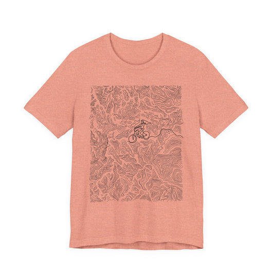 Mountain Biker Gal Graphic Tee — Adventure Trail Illustration T-Shirt