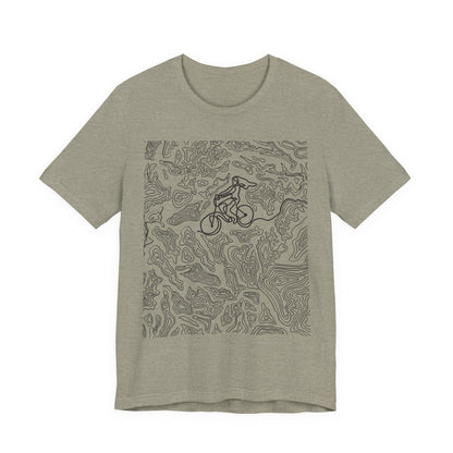 Mountain Biker Gal Graphic Tee — Adventure Trail Illustration T-Shirt